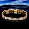 A New 3MM Copper Inlaid Zircon Tennis Bracelet Spring Buckle Bracelet Double Row Tennisbracelet Tide