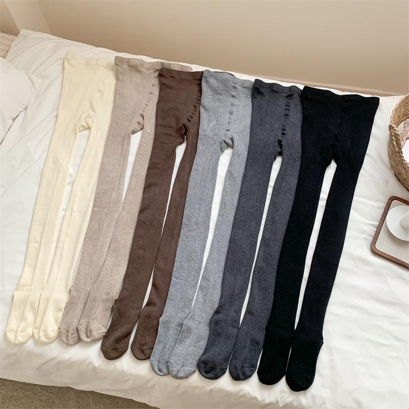Wollsocken Einfache Vertikale Streifen Schlankmachende Strumpfhose Warme Woll-Leggings