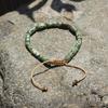 Bohemian Retro Green Agate Bamboo Bracelet - Adjustable and Woven Design