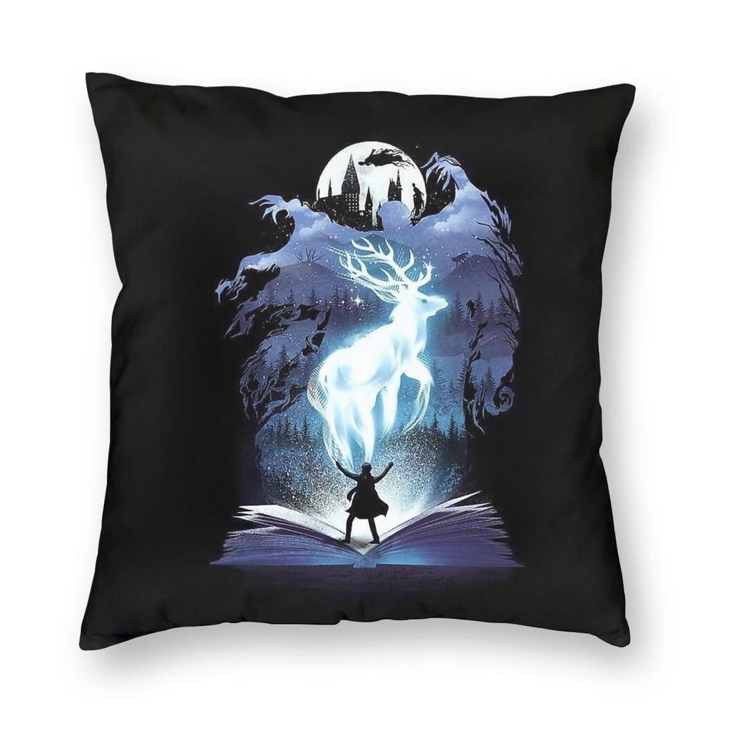 Expectro Patronum Magic Book Square Pillowcase Polyester Linen Velvet Creative Zip Decor Home Cushion Case