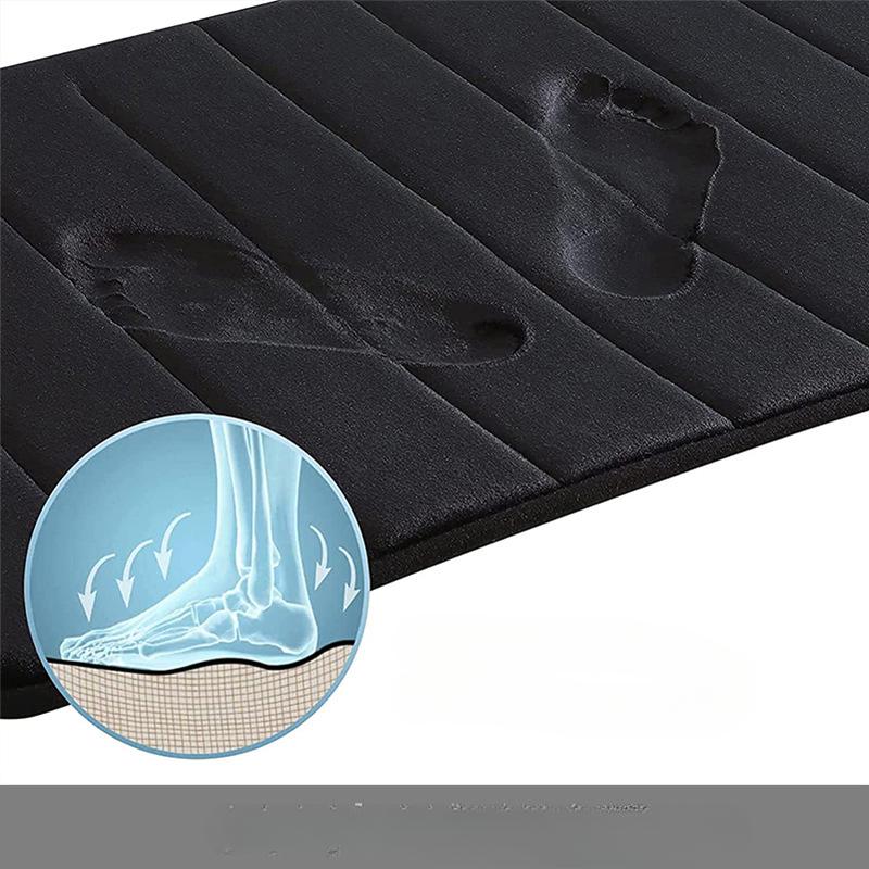 Strip Sponge Flannel  Bathroom Cashmere Thickening Mat Bath Non-slip Carpets In Wash Basin Bathtub  Floor Rug Shower Room Doormat Memory Foam 3D Pad
