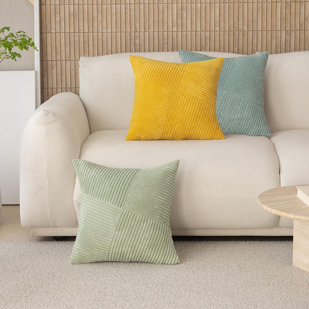 Corduroy Throw Pillow Cover Geometric Pattern Pillowcase Boho Textured Corduroy Pillow Covers for Farmhouse for Sofa Room