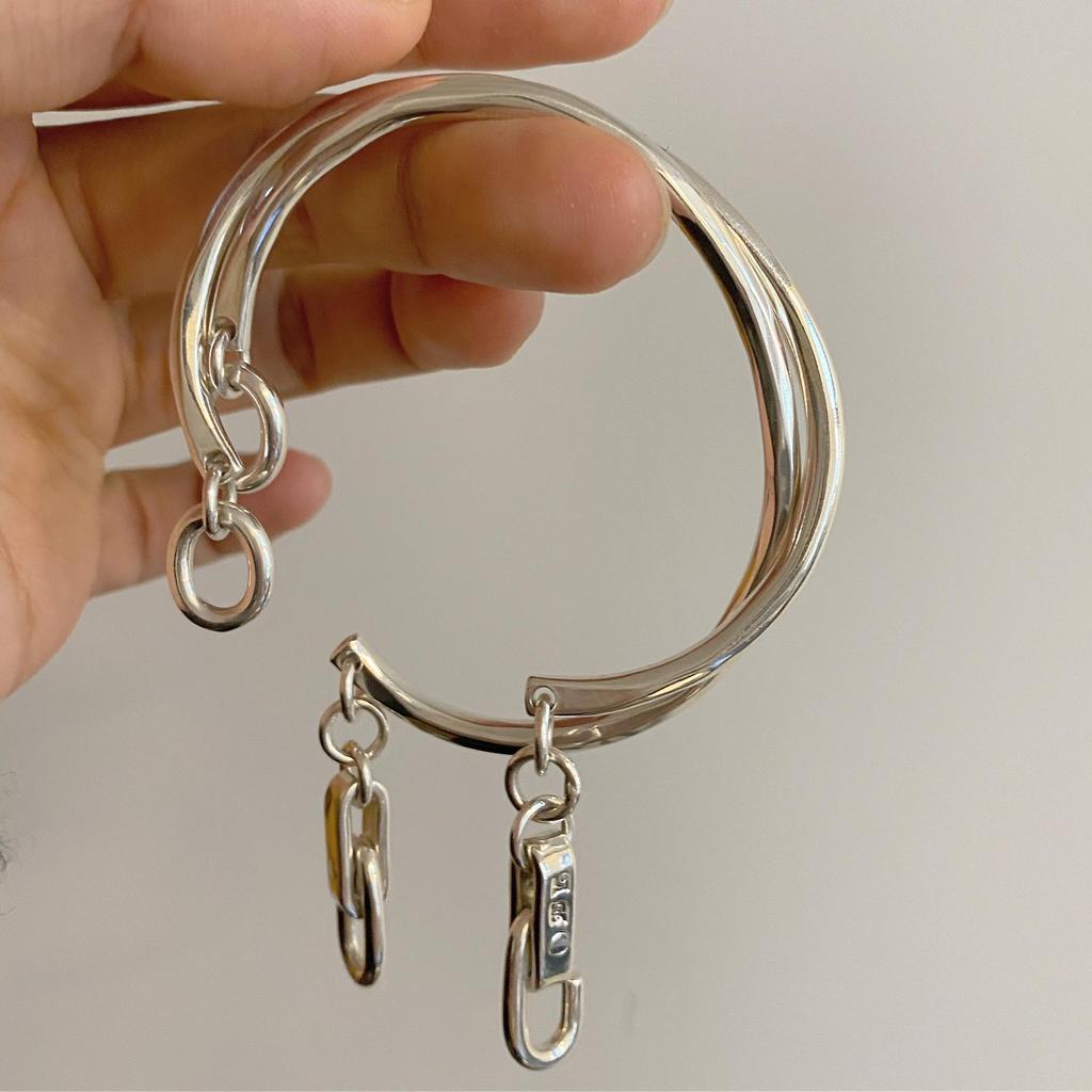 Exquisite Retro Heart Tassel Bracelet: Sterling Silver, High-End Luxury Jewelry for Women