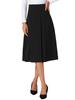 Allegra K Women's High-Waisted Knee-Length Midi Skirt, A-Line Pleated, Perfect for Work or Office, Size M, Black