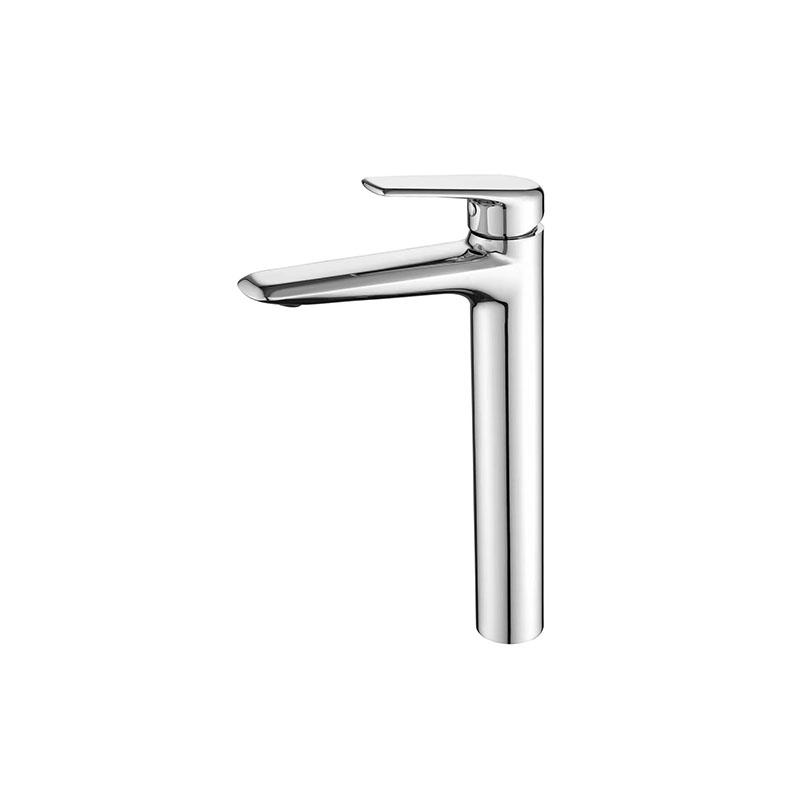 Brushed Gold/Gray Brass Bathroom Faucet Fashion Deck Mount Hot and Cold Water Mixer Basin Faucet White Single Hole Sink Tap