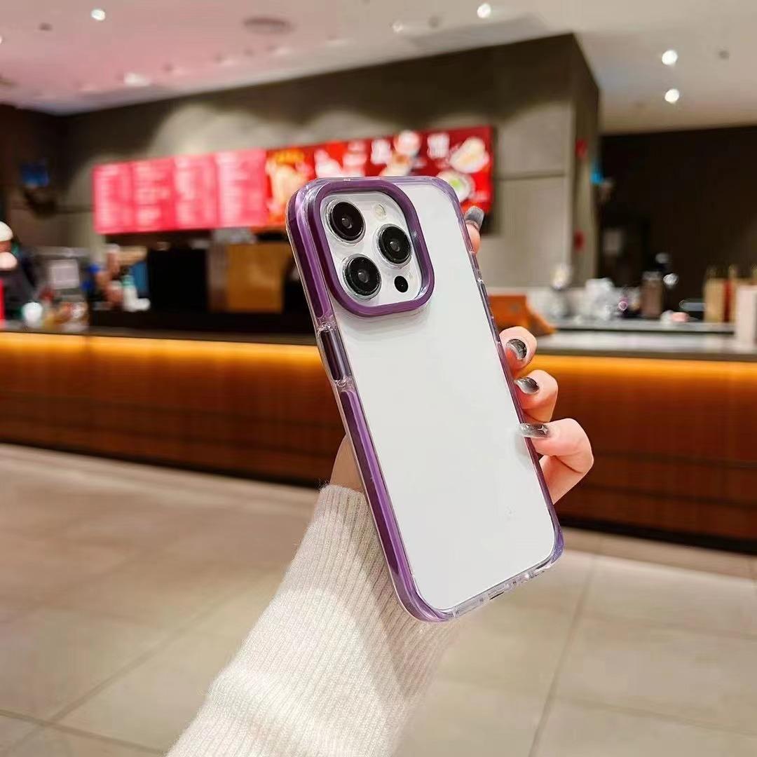 

Двухцветный чехол для мобильного телефона iPhone 15 Прозрачный противоударный Подходит для Apple 14 ProMax Простой персонализированный ЗАЩИТНЫЙ чехол PRO Apple 14/15 Plus Universal