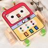 Kids Wooden Busy Board Robot Sensory Board Switch Toy With Remote Control Led Lights Gifts For Boys Girls