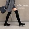 Show Slim~ Thick Heel Over Knee Boots 2025 Autumn and Winter New Square Head Medium Heel Skinny Women's Boots Versatile Pile Boots