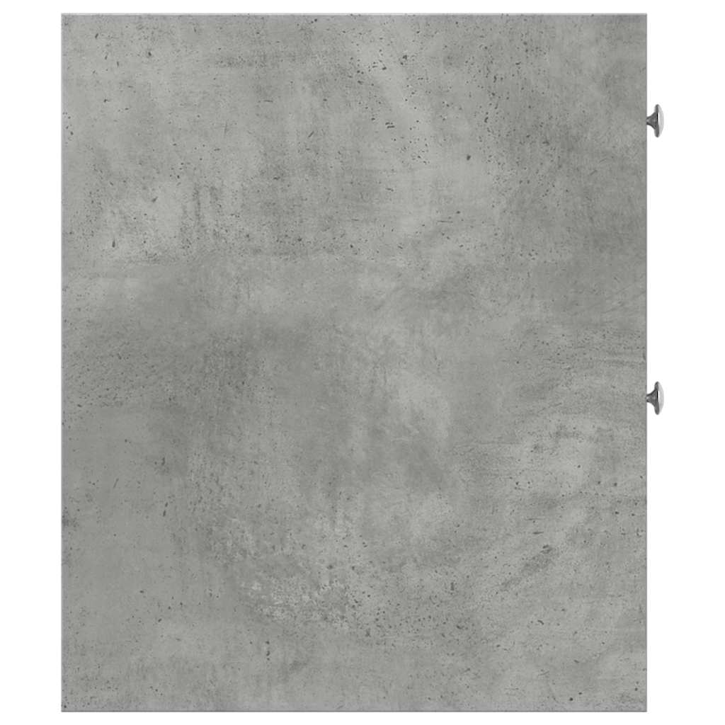 Narrow Bathroom Cabinet with Casters Concrete Grey Particleboard