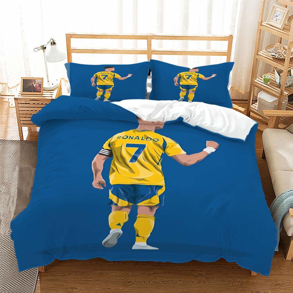 World Cup Star Printing Quilt Set Three-Piece, Digital Printing Three-Piece Set