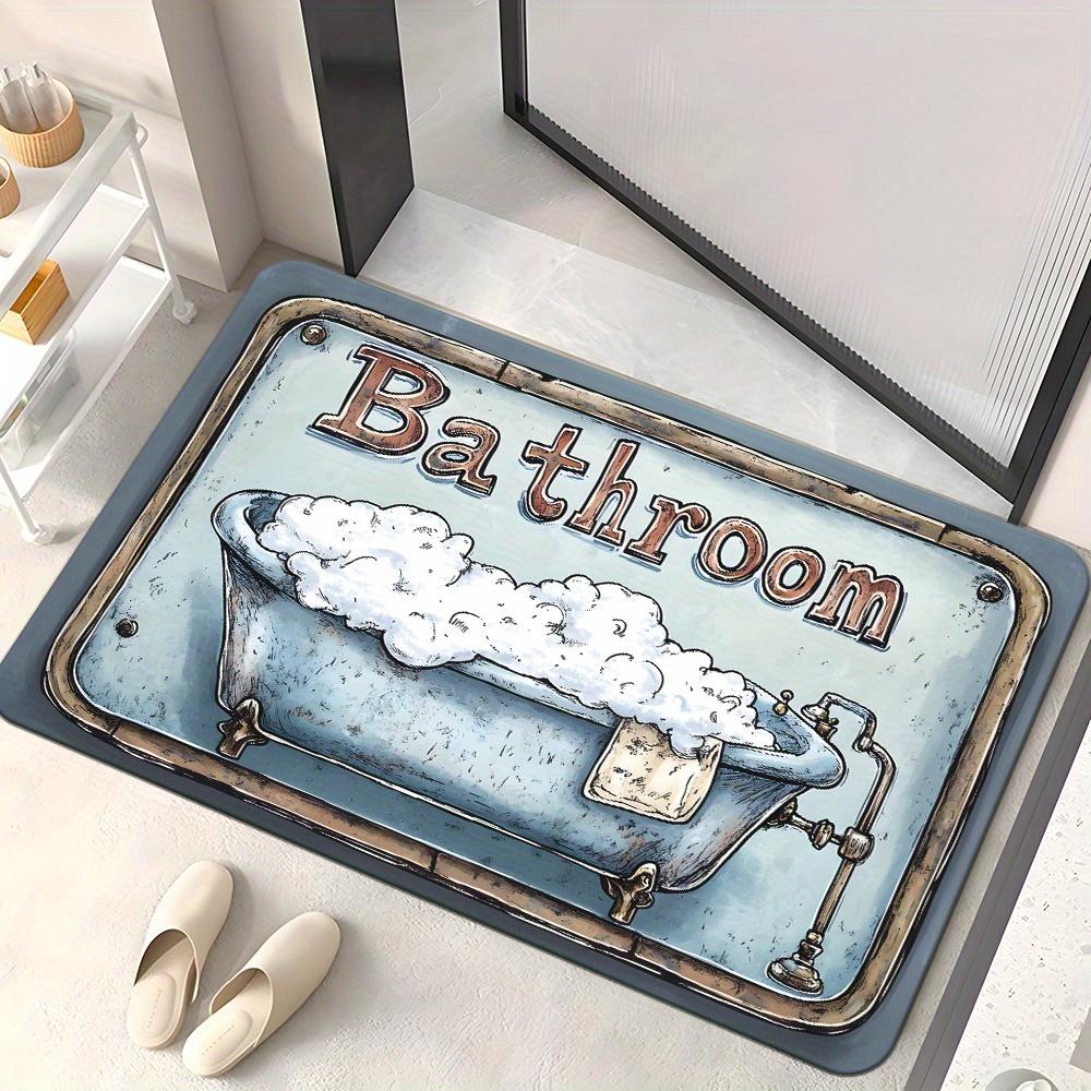 

1pc Bathtub Pattern Doormat Non-Slip Absorbent Microfiber Rug for Bathroom Bedroom Living Room Outdoor 40x60cm 40x60cm