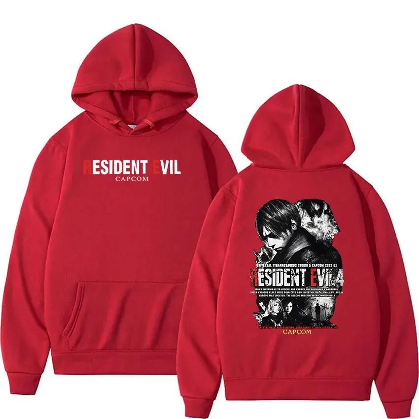 2026 CAPCOM Juego Resident Evil 4 Sudadera con Capucha Estampada para Hombre Vintage Manga Larga Pulóver Sudadera Moda Polar Oversize con Capucha Streetwear