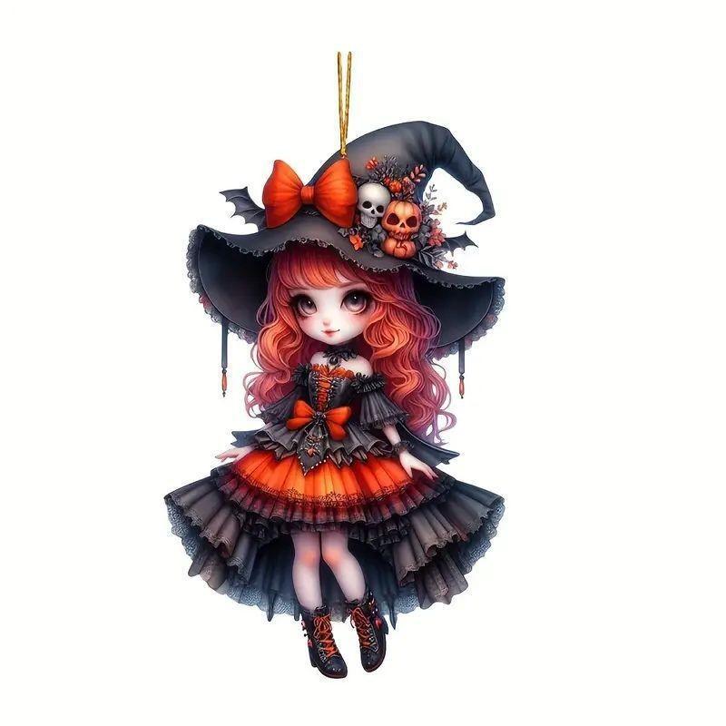 Acrylic Car Halloween Hanging Girl Pendant Auto Interior Driving Accessories
