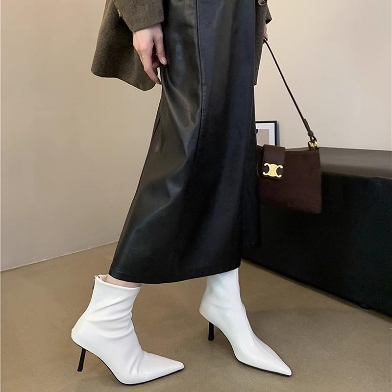 Fashion High Heel Pointed Toe Women Ankle Boots Autumn Winter Ladies Elegant Party Short Botas Zapatos De Mujer