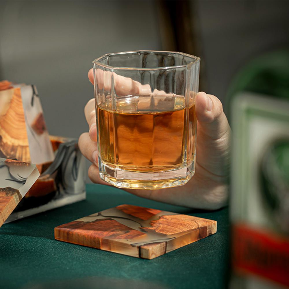 Resin Tea Coaster Japanese Style Wooden Resin Insulation Simple Cup Holder Creative Gasket Tea Ceremony Spare Part Household Mat