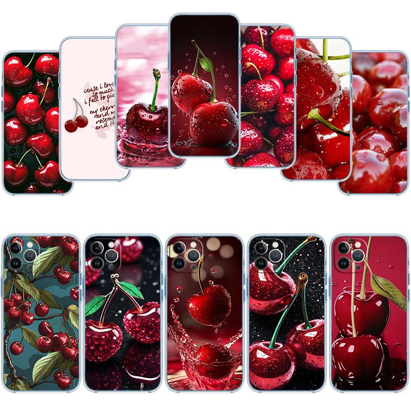 Kirsch-Sommerfrucht Transparente Handyhülle für Motorola Moto Edge Plus G200 G23 E13 E15 E20 E30 G62 G71 G72 G75 G24 G15 Power
