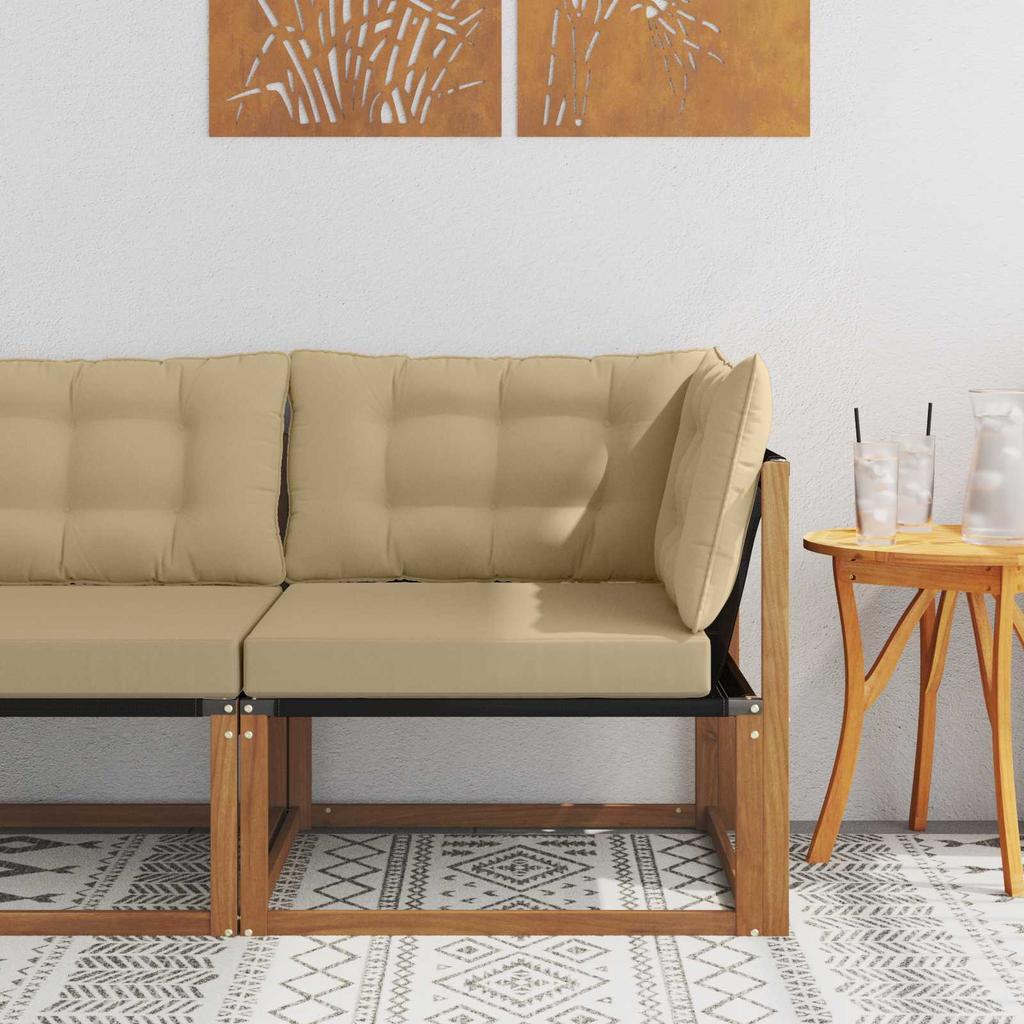 Outdoor Corner Sofa Solid Wood Acacia Natural