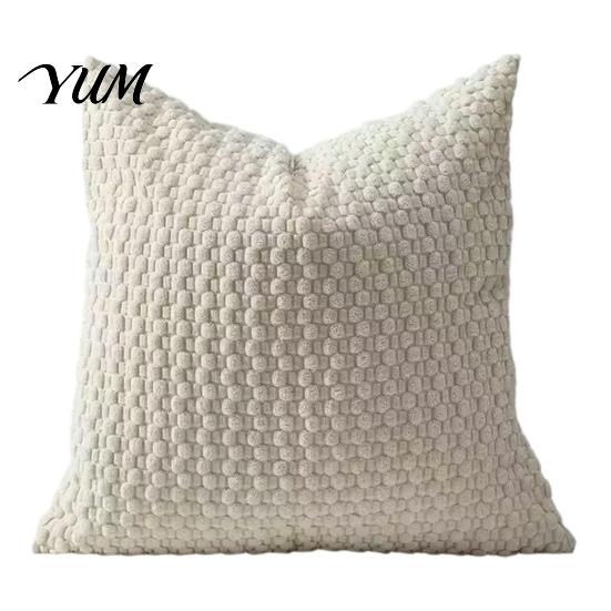 Soft Elastic Couch Pillows Bubble Corduroy Throw Pillowcase, Decorative Square Cushion Cover, Living Room Accessories Textured Invisible Zipper Pillow