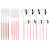 16Pcs Dinnerware Set Stainless Steel Tableware Mirror Dinner Black Cutlery Set Knife Fruit Fork Spoon Silverware Kitchen Set