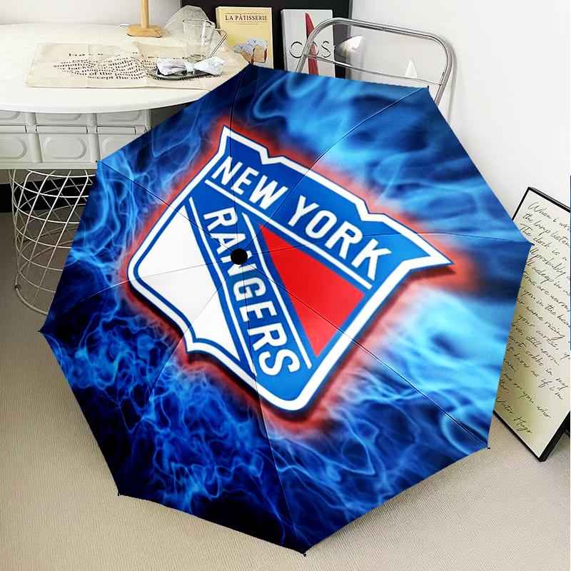 Rangers Hockey Umbrella Folding umbrella, automatic umbrella 8-Frame for Travel, camping Use Gift for Halloween Christmas