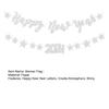 Banner Flag 2024 Glitter Happy Year Letters Create Atmosphere Shiny Elegant Hanging Decorations or Party