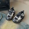 2026New autumn color-blocked sports shoes for girls, mesh running shoes for children, casual shoes for boys