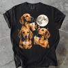 Funny Dachshund Moon Drinking Iced Coffee T-Shirt,Funny Dog Coffee Lover Shirt,Dog Meme Graphic Tee,Dachshund Mom Gift,Dog Lovers Tshirt