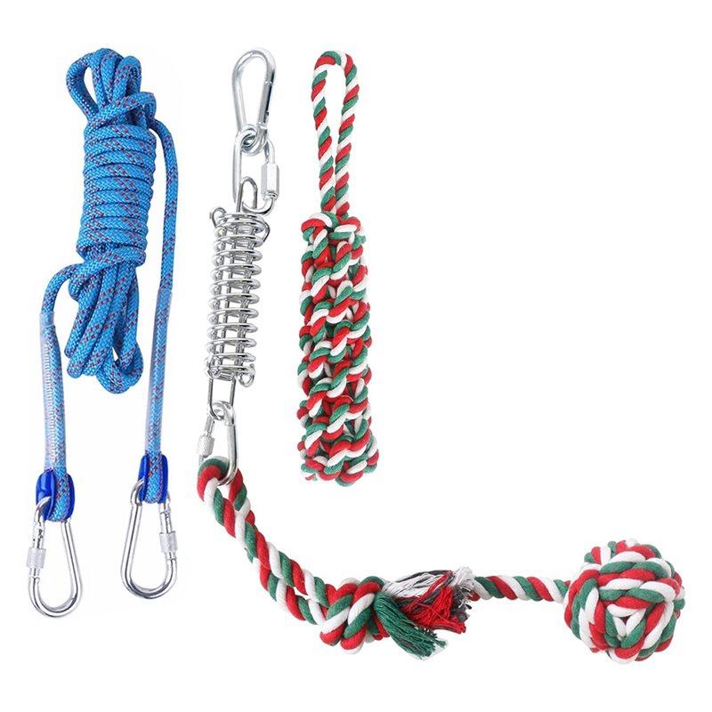 

ABWR-Dog Outdoor Bungee Solo Hanging For Pitbull, Small Large, Aggressive Chewers- Tether Tug Of War Exercise
