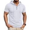 Men’s T-shirts Hooded Short Sleeves Cotton Shirts Fitness Tops Casual Street Punk Hip Hop Style Wear