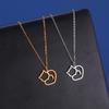 Cazador Cat Kitten Heart Paw Footprint Pendant Necklaces for Women Animal Jewelry Stainless Steel Neck Chain Necklace Gift 2026