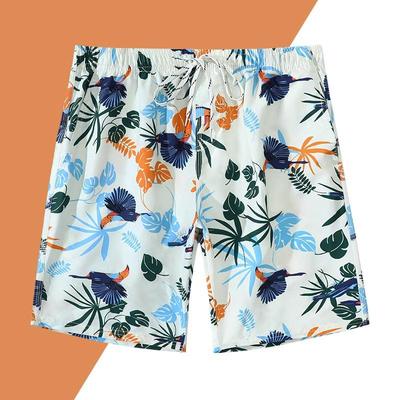 Men's Quick-Dry Loose Beach Swim Shorts - Plus Size, 5-Point Style for Seaside Vacations