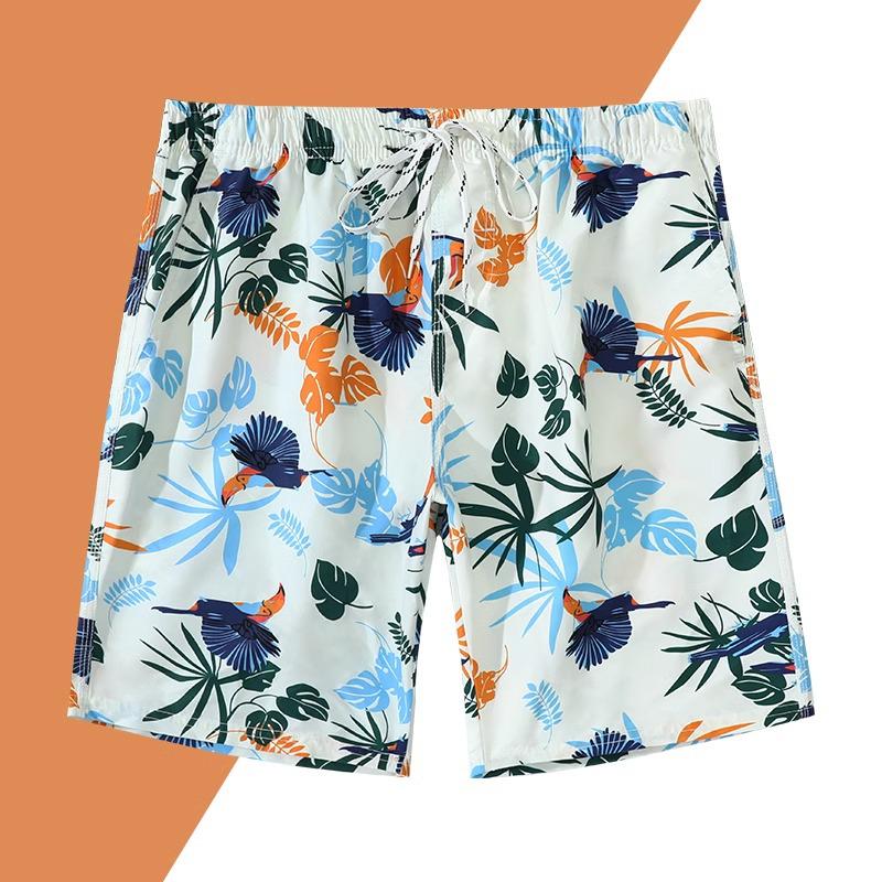 Men's Quick-Dry Casual Beach Shorts - Loose Fit, Ice Silk Swimming Trunks, Five-Point Length.