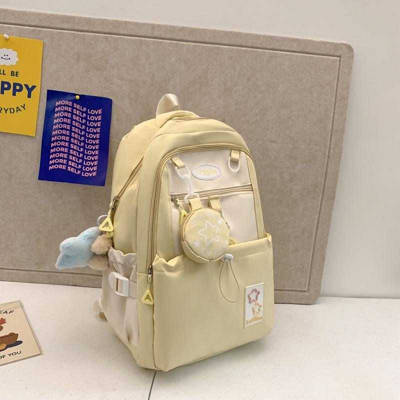 Schoolbag high value Mori fresh and sweet girl heart travel backpack large capacity contrasting color primary and secondary school students cute