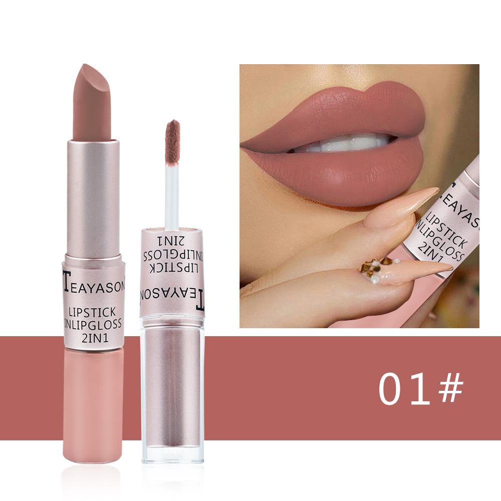 Rossetto opaco vellutato a lunga tenuta, lucidalabbra a doppia testa, lucidalabbra in tazza antiaderente, tinta volumizzante, rossetto impermeabile, trucco