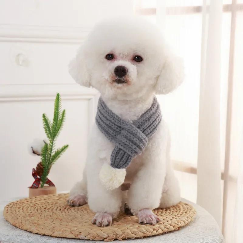 Warm Christmas Atmosphere Pet Scarf for Dogs And Cats Soft Comfortable Neck Accessory for Autumn Winter Daily Use