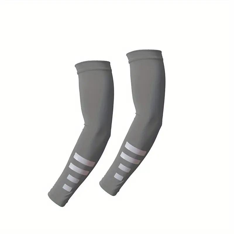 2Pcs Summer Outdoor Sun Protection Arm Sleeves Quick-drying Breathable Night Running Cycling Reflective Ice Silk Sleeves