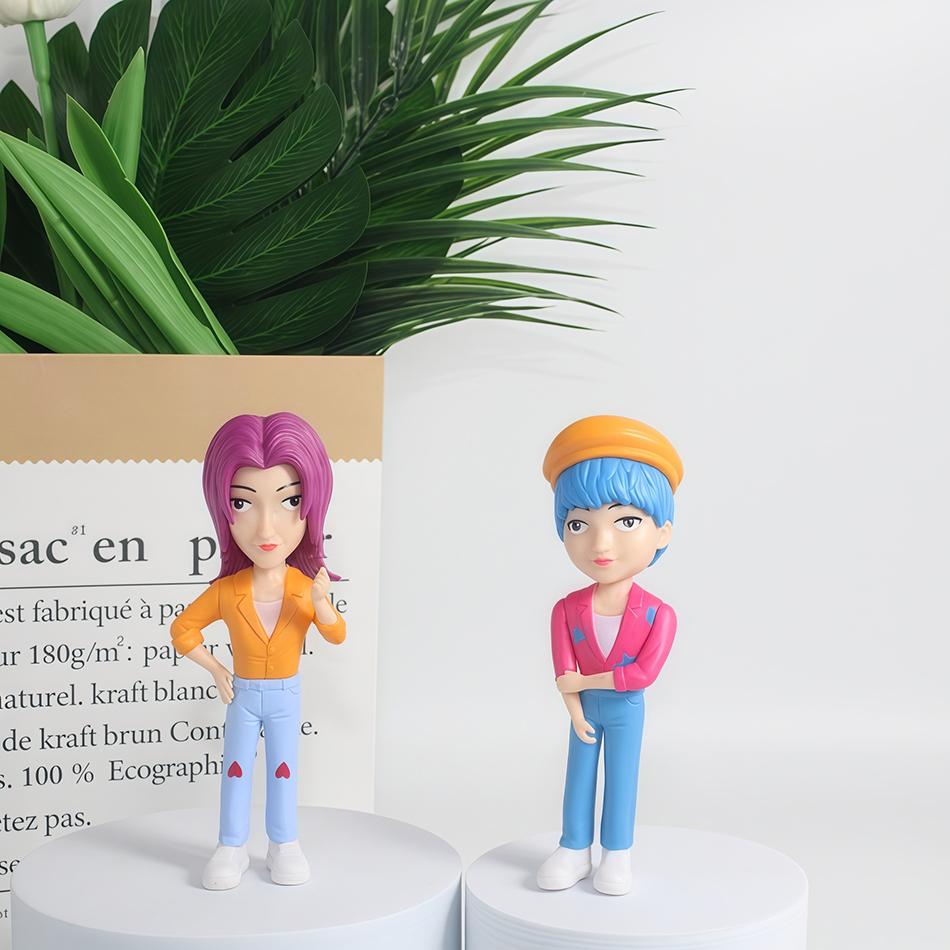 Q Version K-pop Figure 6Pcs/Set In Stock Saja Boys Creative Sculptures Desk Ornaments for Office Decoration Christmas Gift