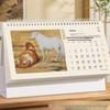 Year of the Horse Extra Large Desk Calendar with White Stand - Customizable Pearlescent Electro-carved Monthly Design