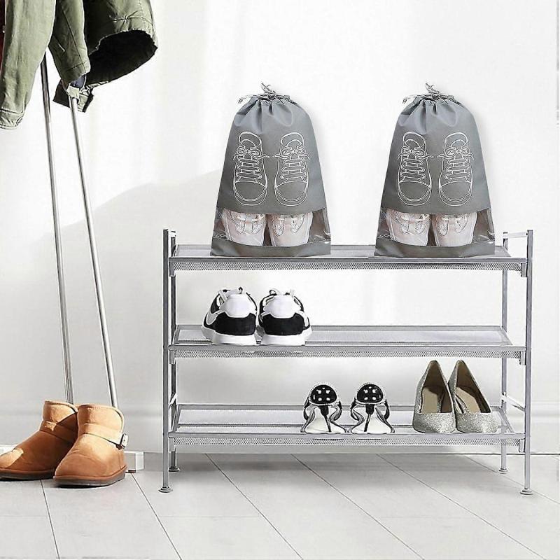 5 Pcs Large Shoe Storage Bags, Dustproof Drawstring Shoes Bags with Transparent Slot, Portable Waterproof Packing Organizers