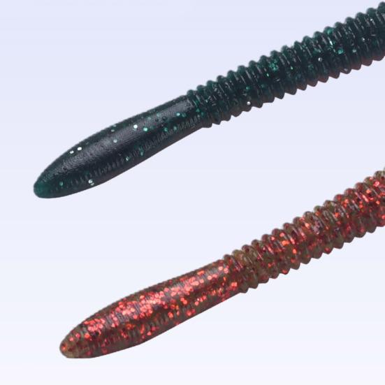 10 Piezas 12CM/4.2G Señuelo Blando de Gusano Salado Cebo Biónico Hilo de PVC Señuelo Artificial Pesca de Cabeza de Serpiente en Agua Salada y Dulce