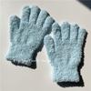 Cute Coral Velvet Five-finger Gloves for Women In Thickened Cycling Warm Plush Candy Color Cold Protection for Men