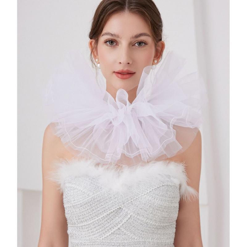 Renaissance-Stile Rüschenkragen Lagen-Nackenwickel Cosplay-Kragen für historische Nachstellungen und Kostümpartys