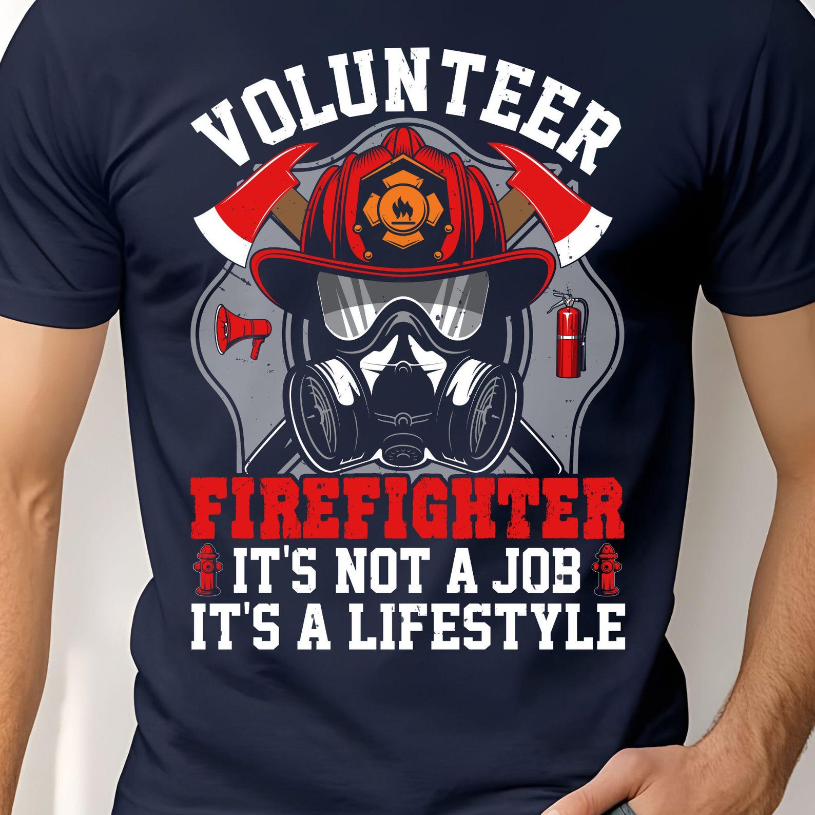 Volunteer Firefighter Unisex Tee, Hero Shirt Fireman Pride Casual Wear, Gift for Friends, First Responder Shirt, Emergency Services Apparel 4XL
