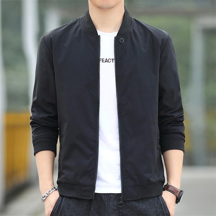 

Spring and Autumn New Jacket Casual Men s Jacket Zipper Stand-up Collar Top 5XL чёрный