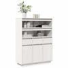 VidaXL Highboard White 89x34x116.5 Cm Solid Pine Wood, Sideboard, High Storage Cabinet, High Wooden Cabinet, 861112