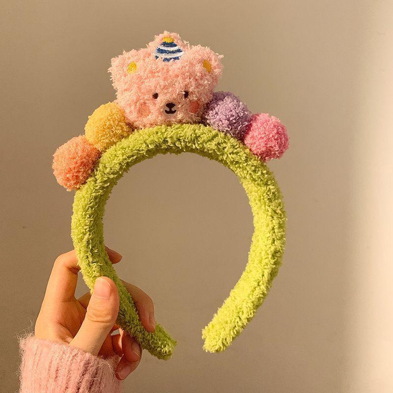 Cartoon Plush Headband: Cute Hair Accessory for Women & Kids, Perfect for Face Washing
