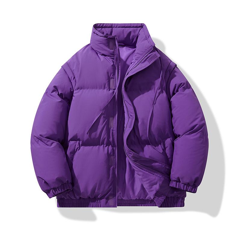 Sleeve Removal Stand-up Collar Cotton Jacket Men's Winter Loose Down Cotton Jacket Stand-up Collar Warm Bread Clothing