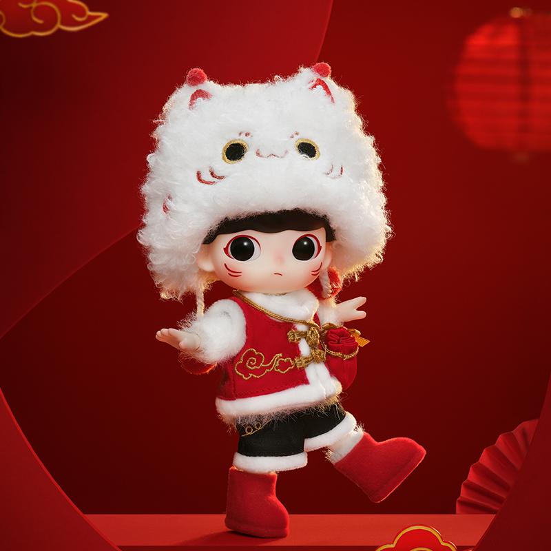 New POP MART DIMOO Treasure Lucky Cat 2024 Year Of The Dragon New Year Edition Trendy Figures 14cm PPMT-2312-0064