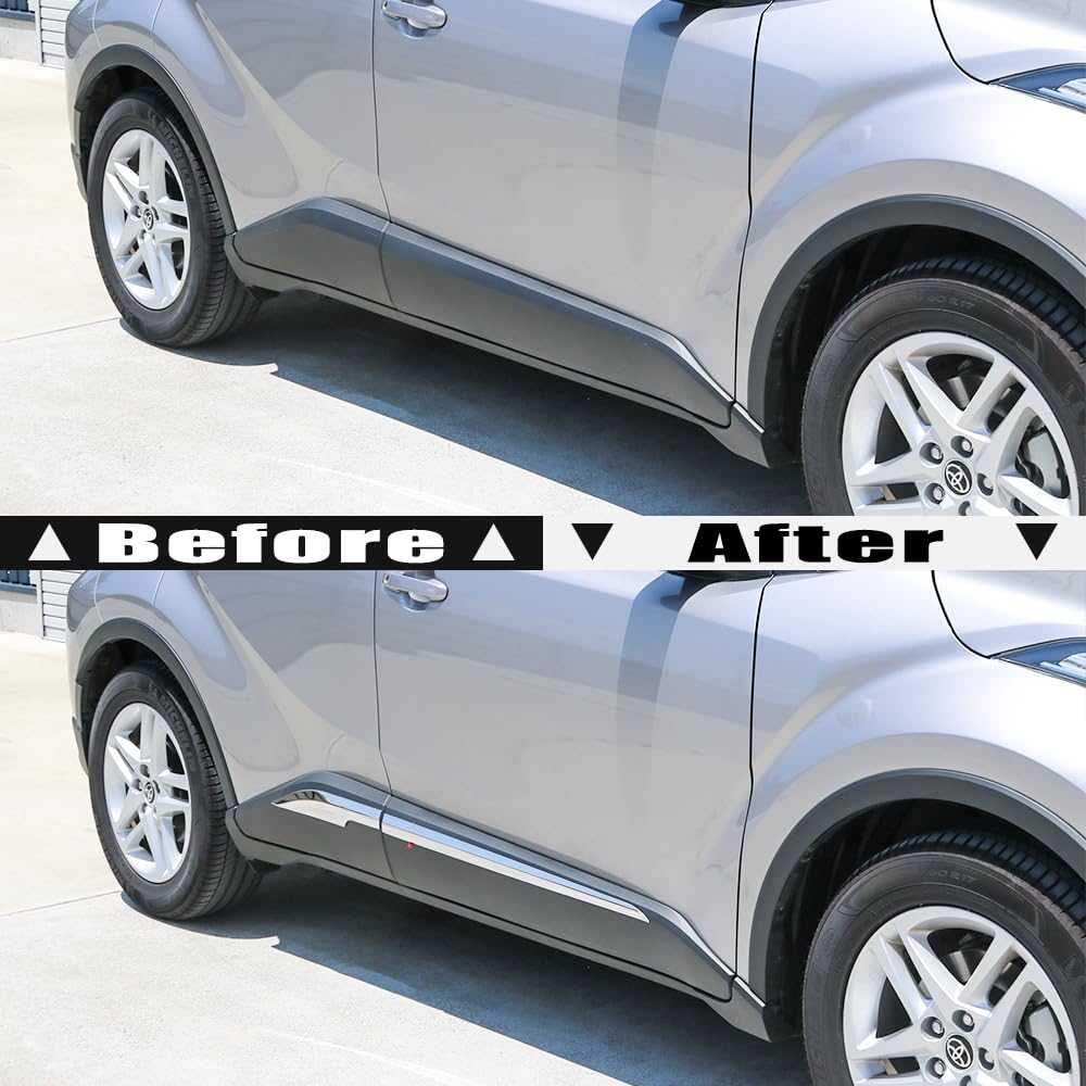 DressCarParts Mirror Finish Stainless Steel Side Door Trim Garnish for Moulds/Door C-HR NGX50/ZYX10