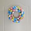 Easter Wreath 33cm Easter Eggs Wreaths for Front Door Colorful Flower Wreath Decoration Happy Easter Celebration Gift